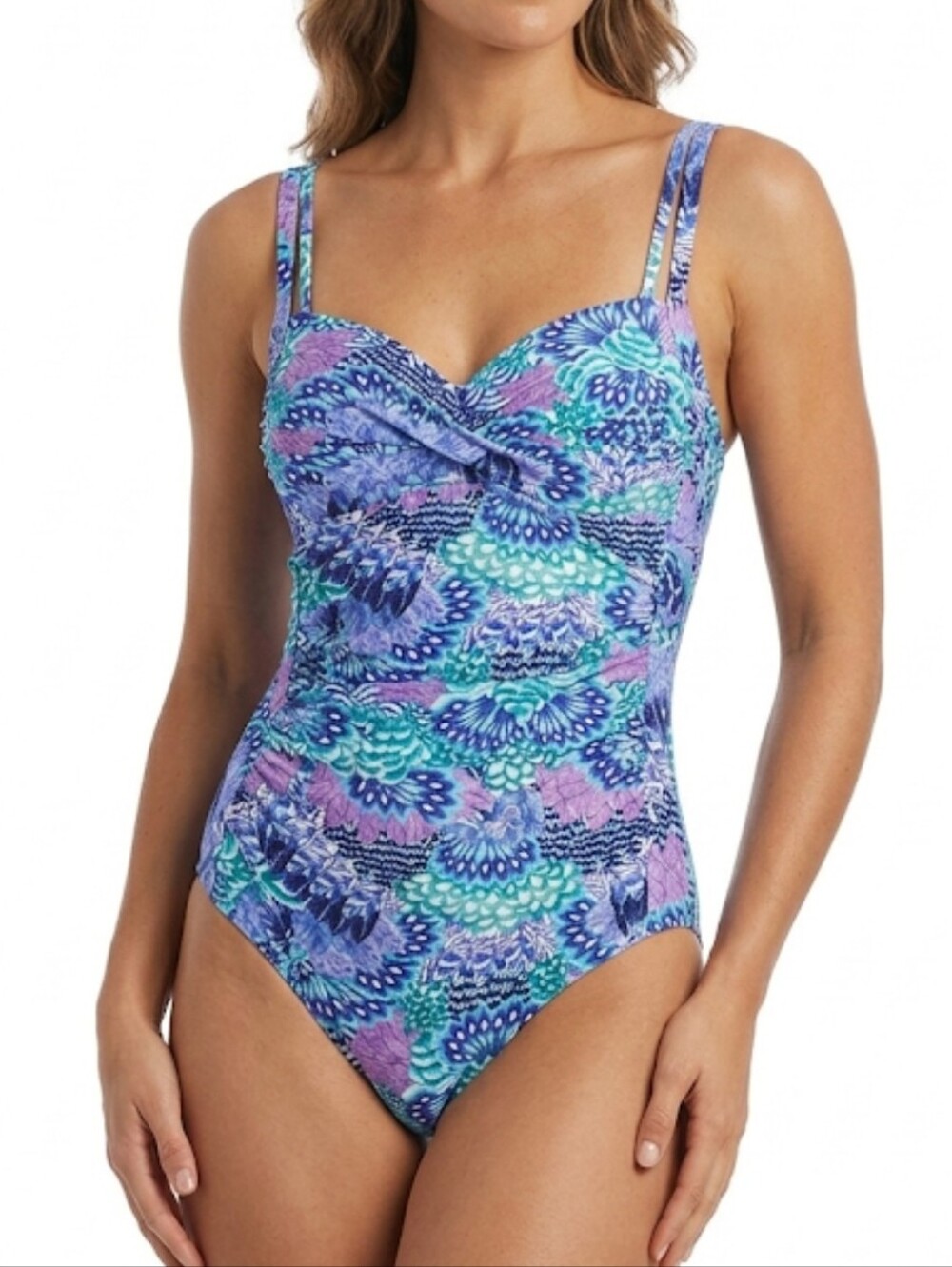 Bond-eye Australia Sorrento Twist Front Multicolor One Piece Swimsuit 6 D/DD